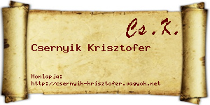 Csernyik Krisztofer névjegykártya